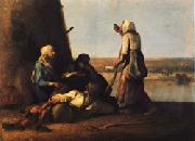 Jean Francois Millet The Haymakers' Rest USA oil painting artist
